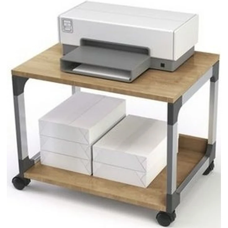 Durable Druckertisch BxTxH600x477x432mm auf Rollen silber/buche – Bild 4