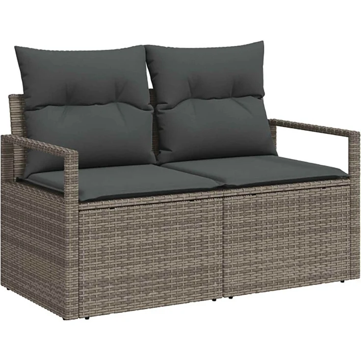 vidaXL Sofa Set 6 stk. Grau und Dunkelgrau Polyrattan und Stahl 3447246 – Bild 3