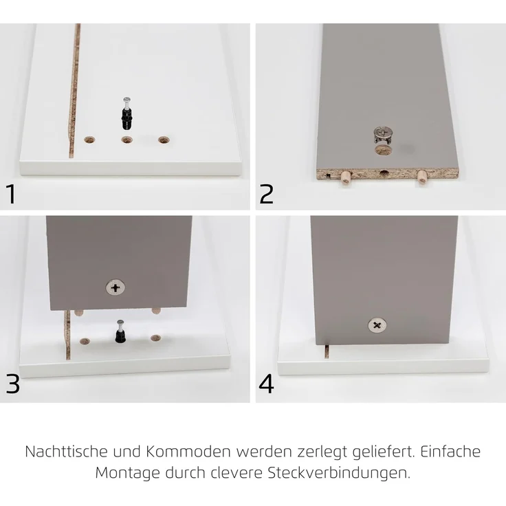 rauch Aditio Box, Nachttisch, 2 Schubladen, mit Glasfront, mit Softclose-Funktion, Farbe Grau metallic, BxHxT 40x61x42cm – Bild 7