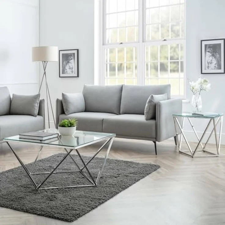 Julian Bowen Rohe 2-Sitzer-Sofa, Platingrau – Bild 2