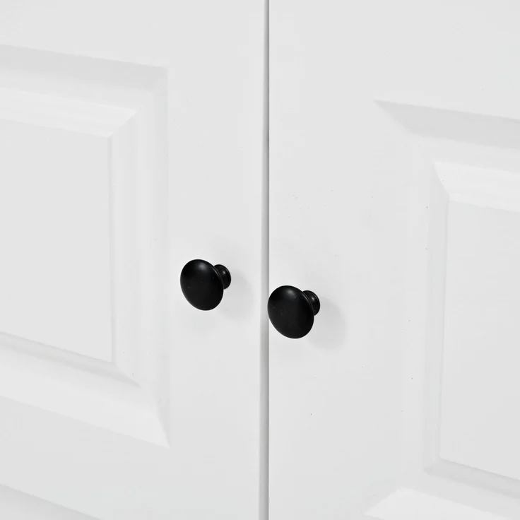 Flieks Garderobe 100 x 40 x 180 cm mit Spiegel, Schuhbank, 5 Haken, 2 Schränken und Regalfächern, Weiß – Bild 10