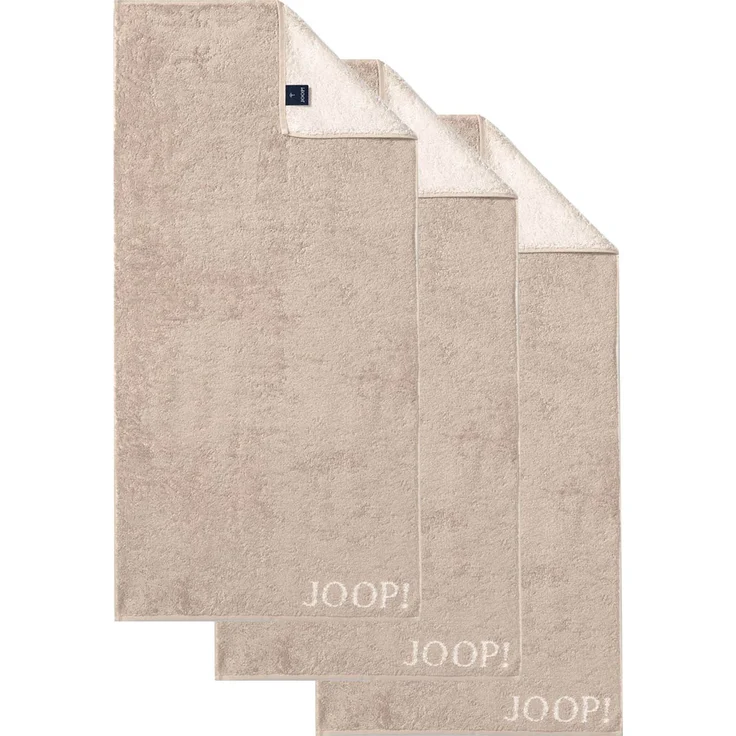 JOOP! Handtuch Classic / Infinity Kollektion, 3er Pack - Walkfrottier Beige 50x100cm – Bild 1