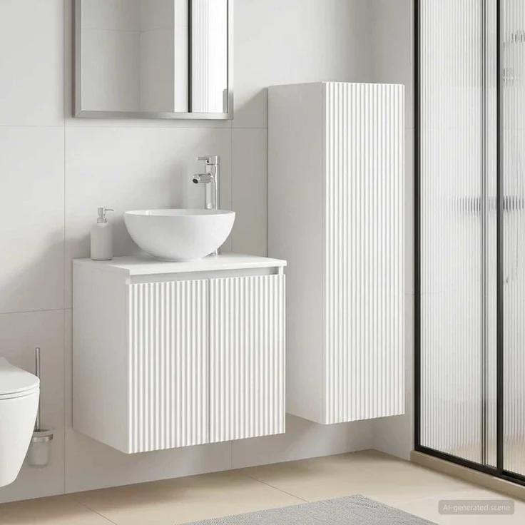 vidaXL Badezimmerschrank-Set 2 stk. Hochglanz Weiß 33 x 34,5 x 100 cm 3406117 – Bild 1