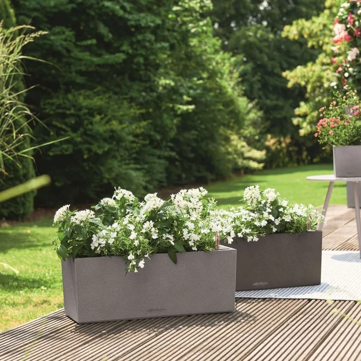 LECHUZA Blumenkasten BALCONERA Stone 50 ALL-IN-ONE Schwarz 425627 – Bild 3