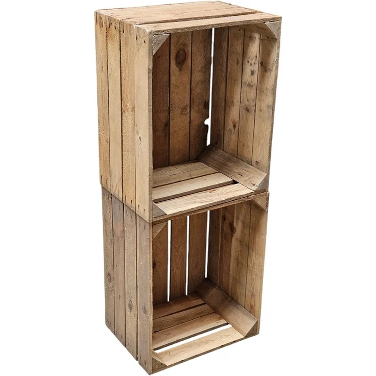 Holzkisten Obstkisten Vintage Natur 50 x 40 x 30cm im 2er Set – Bild 3