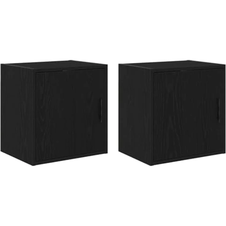 vidaXL Garagen-Wandschränke 2 Stk. Schwarz Holzwerkstoff 860628 – Bild 1