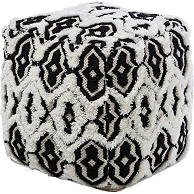 Pouf schwarz-weiß 45x45 cm ORAI