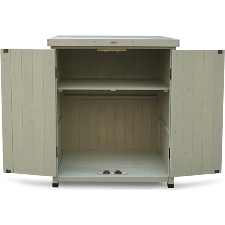 HABAU Gartenschrank "Laura" aus Holz, mit Arbeitsplatte, Grau, 80 x 45 x 92 cm – Bild 8