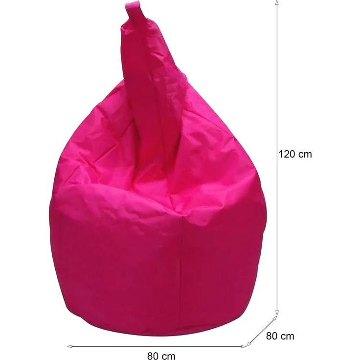 Dmora Pouf Angillina, Mehrzwecksessel, Sitzsack, Hockerhocker, Made in Italy, 80x80 h120 cm, Fuchsia – Bild 3
