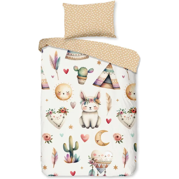 Good Morning Kinder Baby Bettwäsche 100x135 Luz Indie Vintage sand 33306