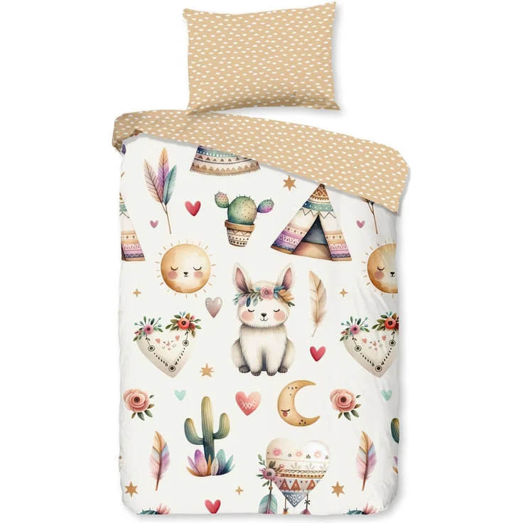 Good Morning Kinder Baby Bettwäsche 100x135 Luz Indie Vintage sand 33306 – Bild 1