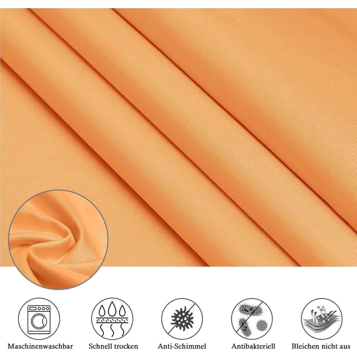 Duschvorhang 180x200 Textil Bad Vorhang Orange Anti-Schimmel Wasserdicht – Bild 5