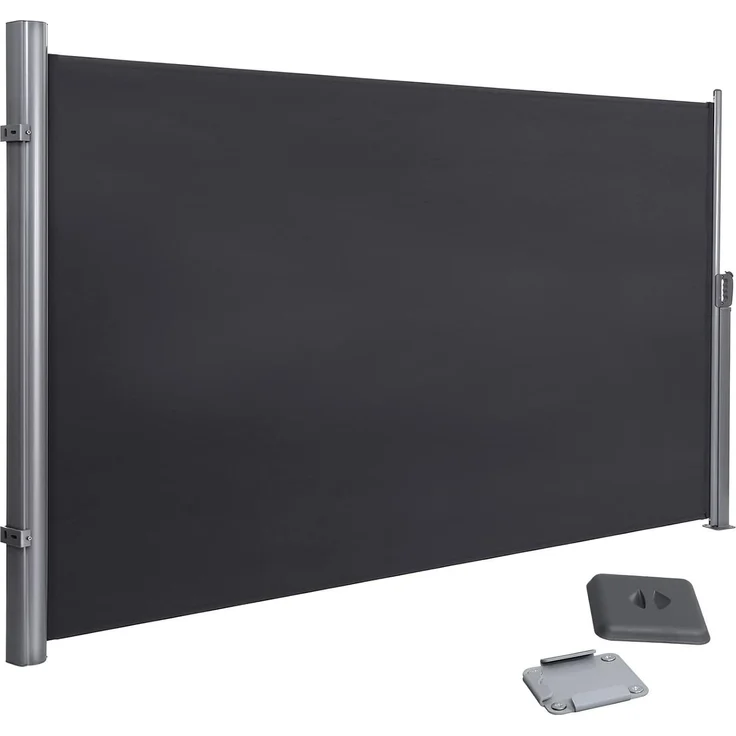 SONGMICS Alu-Seitenmarkise, ausziehbar, blickdicht, Anthrazit, 160x300 cm – Bild 1