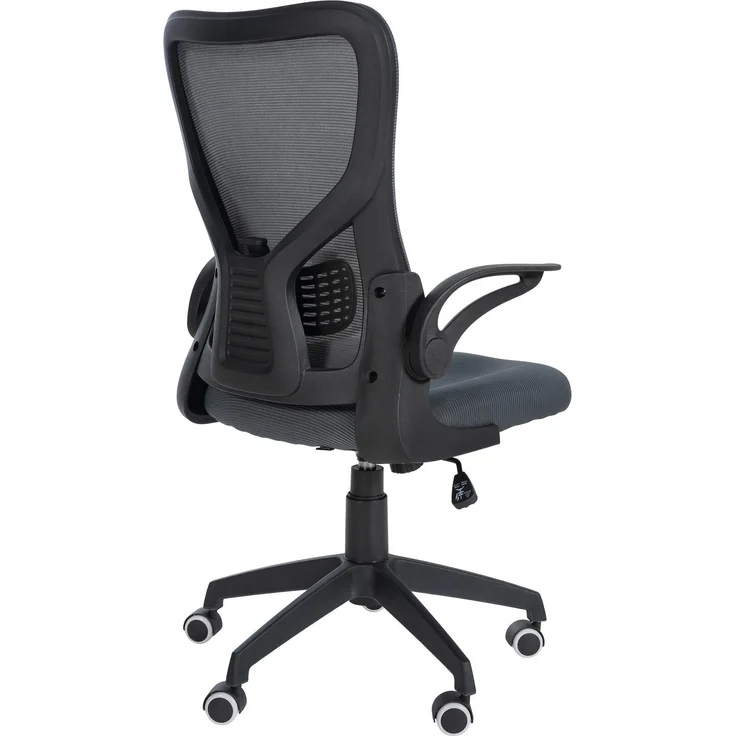 DELUKE® Bürostuhl Ergonomisch CHOPO Schreibtischstuhl mit Netzbespannung Höhenverstellbarer Drehstuhl, Arbeitsstuhl mit Armlehne Computerstuhl 120 kg Grau – Bild 3