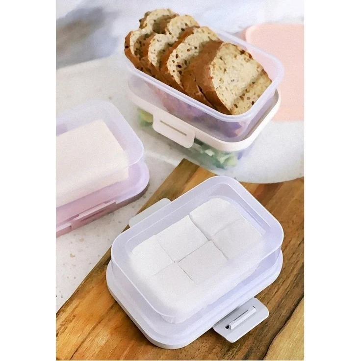 Engelland Butterdose Stapelbare Butter-/Käsedose, Kunststoff, (Vorteils-Set, 2-tlg, mit sicherem Klickverschluss), stapelbar, platzsparend, Ordnung im Kühlschrank, BPA-Frei, Mehrzweck – Bild 2