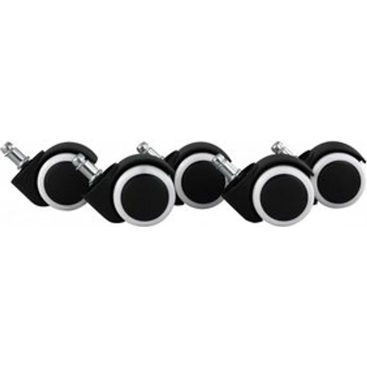 AMSTYLE 5er Set gebremste Hartbodenrollen schwarz/weiß 11mm/Durchmesser 50mm – Bild 6