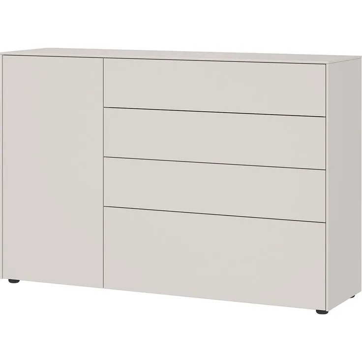 Kommode Luna / GW-Lomena, Holzwerkstoff, Grau, 137 x 93 x 41 cm