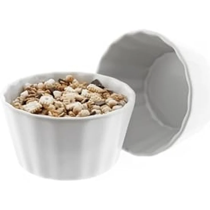 Almina Muffinform Dessertschalen 6er Set aus Porzellan - Wellen Design – Bild 2