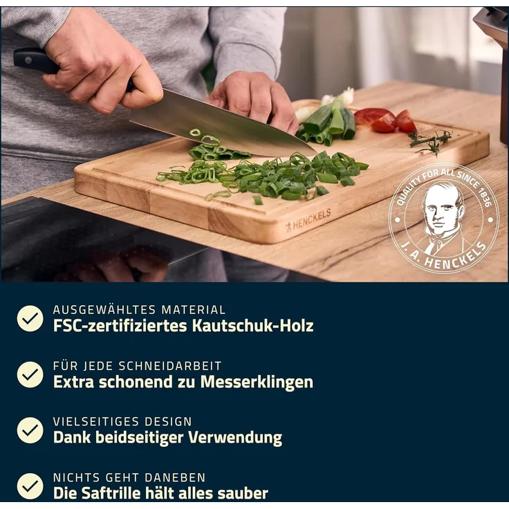 Schneidbrett Henckels by ZWILLING LBH 32x22x2 cm braun