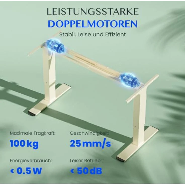 FLEXISPOT Höhenverstellbarer Schreibtisch Gestell E1 PRO mit Doppelmotor | Elektrische Tischbeine höhenverstellbar mit Kabelmanagement & 2 Haken,LED-Höhenanzeige&4 Speicherplätzen fürs Büro&Homeoffice – Bild 7