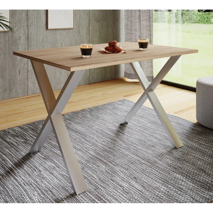 VCM Esstisch Xona 916852 Silber / Sonoma-Eiche H. 76 x B. 110 x T. 80 cm – Bild 2
