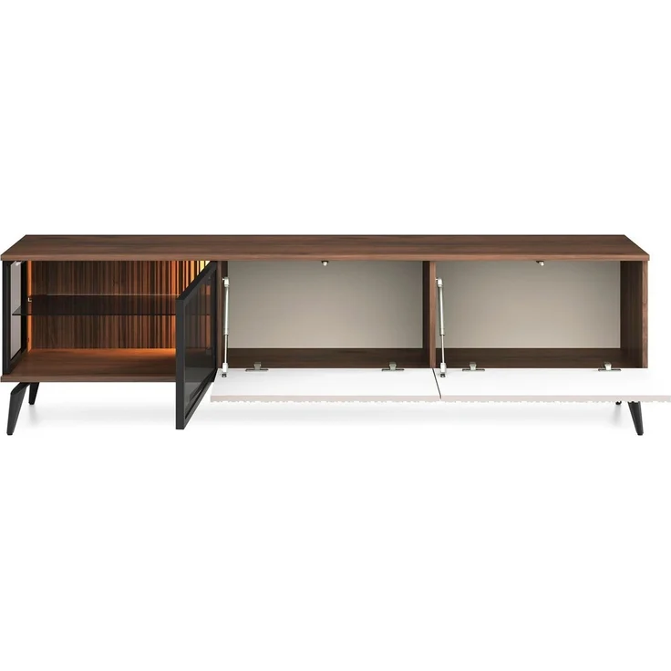 Compleo TV-Schrank dreitürig VIVIN, geriffelte Front, Fernsehmöbel – Bild 3