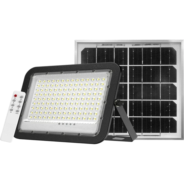 ENOVALITE LED Solarleuchte Solarstrahler PRO, LED-Fluter, 20 W PV, 2600 lm, 6500K, IP65, LED fest integriert, Tageslichtweiß, kaltweiß, steuerbar mit Fernbedienung, Solarfluter mit Akku – Bild 5