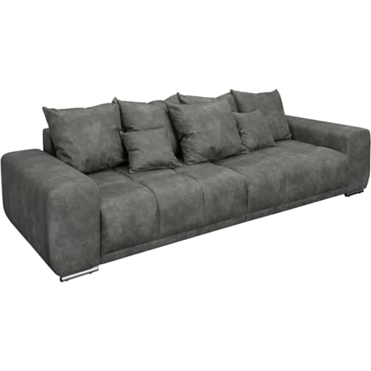 riess-ambiente Big-Sofa ELEGANCIA 285cm grau, Einzelartikel 1 Teile, XXL Couch · Microfaser · mit Federkern · inkl. Kissen · Design – Bild 1