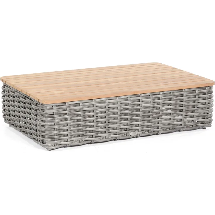 Sonnenpartner Loungetisch Sands 120x80 cm Aluminium/Teakholz mit Polyrattan charcoal Lounge-Tisch