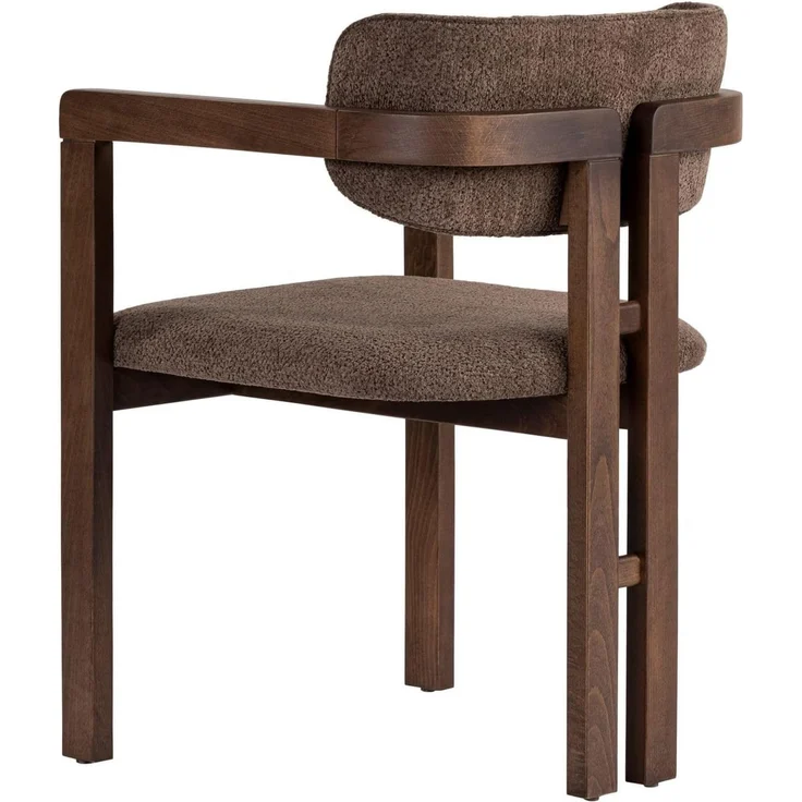 Stilvoller Stuhl aus Buchenholz, Braun & Dunkles Walnuss, 54 x 76 x 54 cm | leicht zu reinigendes Polyester-Chenille-Gewebe, 5 cm Schaumstoffkissen | perfekt für Zuhause & Büro, Elegantes Design – Bild 5
