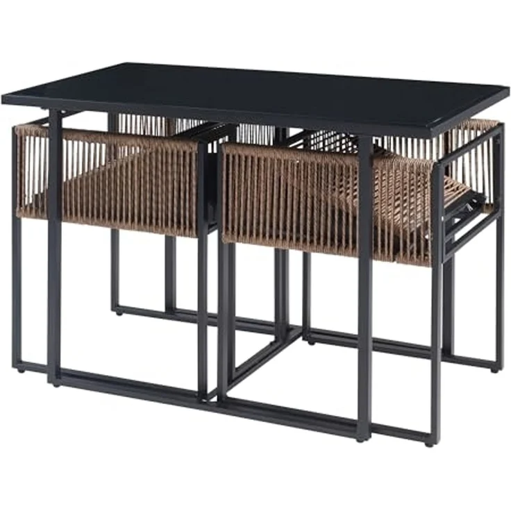 Gartenmöbelset Accadia 3-tlg. Schwarz/Braun [casa. pro] – Bild 4