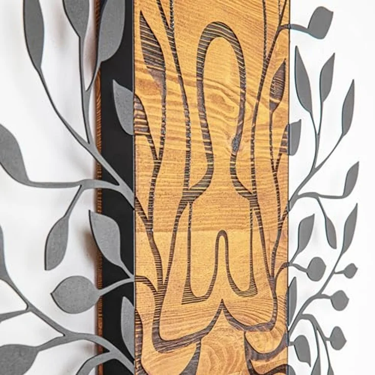 Wallity 'Meditation' Dekoratives Wandaccessoire aus Holz, Schwarznuss, 57,5 x 58 cm – Bild 5