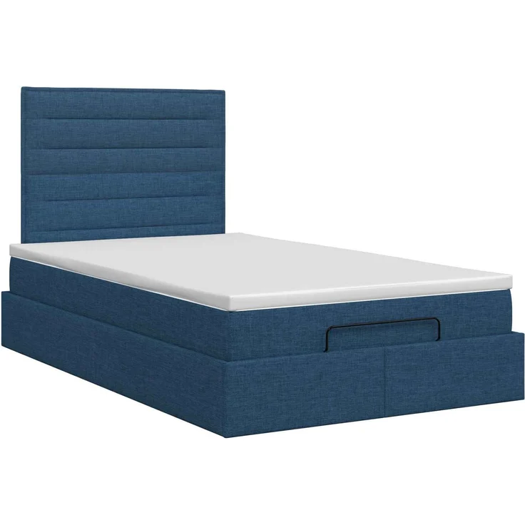 vidaXL Ottoman Bett mit Matratze mit Kopfteil Blau 120 x 190 cm Stoff 3457396 – Bild 5