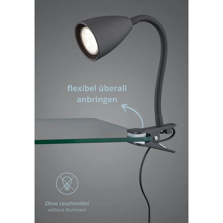 lightling Klemmleuchte Sandra, ohne Leuchtmittel, mit Schnurschalter, flexibel, IP20 – Bild 2