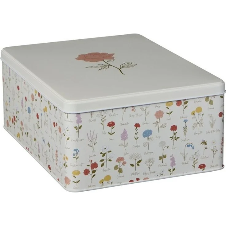 Ib Laursen - Vorratsdose Dose mit Deckel Blumenmuster 20x11x27cm Metall 32992-00 – Bild 3