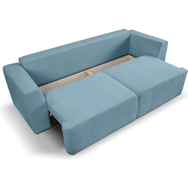 Schlafsofa mit Bettkasten (B/H/T: 250x95x99 cm) in Hellblau – Bild 5