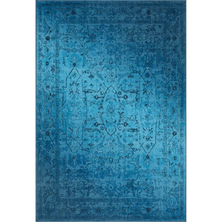 TaraCarpet Teppich Kurzflorteppich TaraCarpet Rainbow Oriental moderner Orientteppich, rechteckig, Höhe: 14 mm, Orientalisches Design in blau auch für das Jugendzimmer