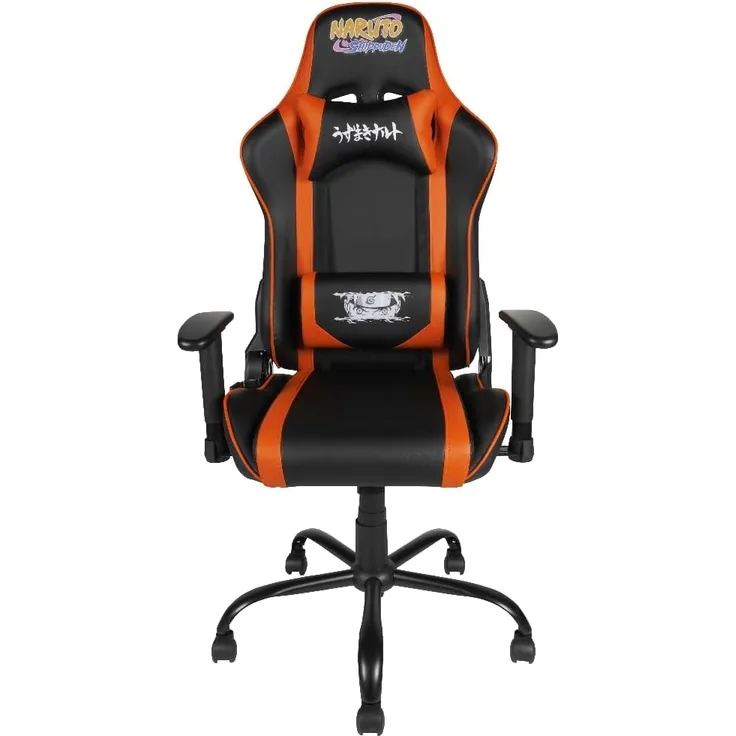 Konix Naruto Shippuden Premium-Gaming-Bürostuhl - Sitzneigung 150° - PVC-Leder - Lenden- und Nackenkissen - Naruto Hokage-Motiv