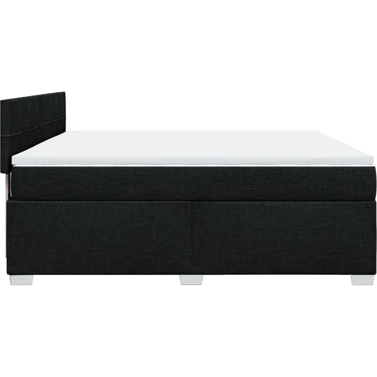 Boxspringbett mit Matratze, Stoff, Viereckige, grauer Fuß, Schwarz, 180x200 cm, true – Bild 11