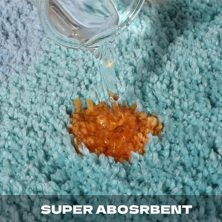 ABC Badteppich, 45 x 70 cm, rutschfest, aus flauschiger Mikrofaser, geeignet für Badezimmer und Küchen, Eingangsbereich, saugfähig, maschinenwaschbar – Bild 3