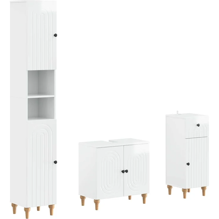 vidaXL 3-teiliges Badezimmer-Schranksystem ALKMAAR Holzwerkstoff 3417832 – Bild 1