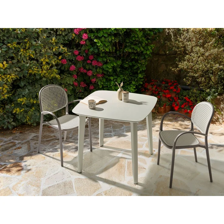 Gartentisch SORICO 86 cm 86 cm Hellbeige – Bild 3