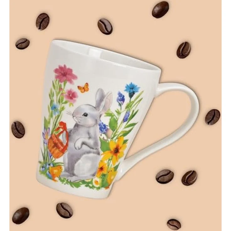 matches21 HOME & HOBBY Tasse Kaffeetassen 2er Set Ostern Frühling Osterhase Blumen, 2-tlg, Porzellan, Tee, Kaffee-Becher, klassisch, weiss bunt, 350 ml – Bild 3