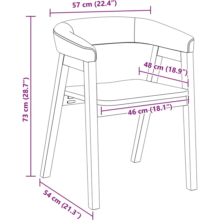 vidaXL Esszimmerstühle 2 pcs Weiß 54 x 57 x 73 cm Massives Gummiholz 42020425 – Bild 10
