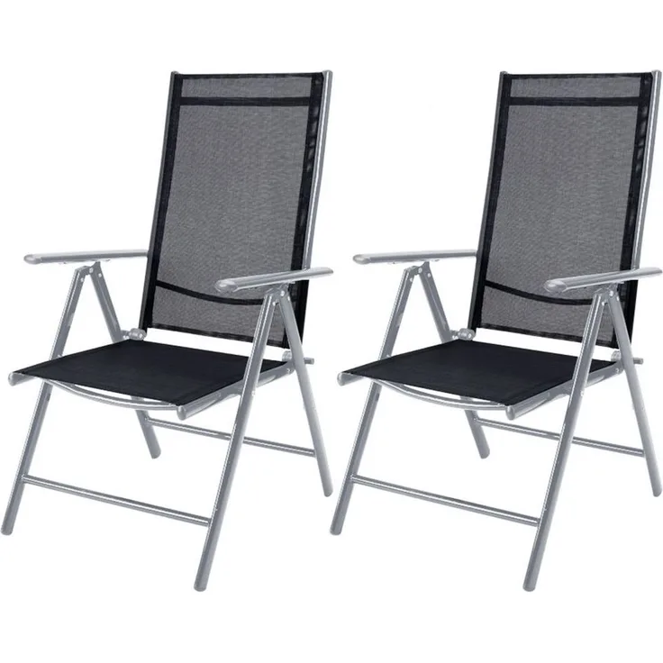 Casaria 2er Set Gartenstuhl Bern Silber