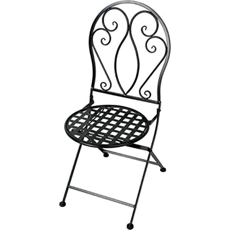 Primaster Gartenstuhl Klappstuhl Metall Stuhl Provence Eisen Schwarz klappbar