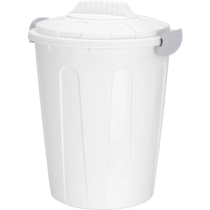 Spetebo Mülleimer Universal Kunststoff Maxitonne 40 Liter - weiß, Allzweck Tonne mit feststellbarem Deckel