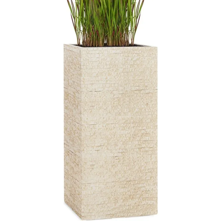 Pflanzwerk® Pflanzkübel TOWER Premium Blumenkübel Pflanzsäule Fiberglas mit Lotus-Effekt