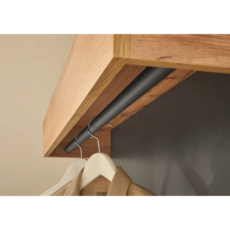 Garderobe Set 3-tlg. Center in grau matt und Eiche Wotan 100 x 200 cm – Bild 5