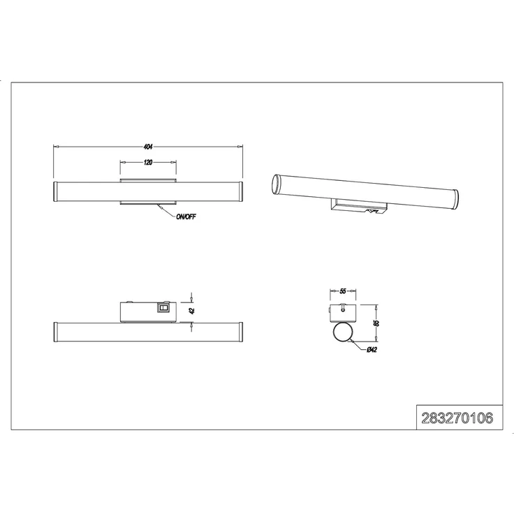lightling LED Wandleuchte Leo, LED fest integriert, Warmweiß, mit Ein- und Ausschalter, IP44 – Bild 7